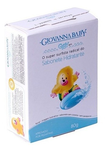 2 Sabonetes Infantil Hidratante Giovanna Baby Giby Azul 80g
