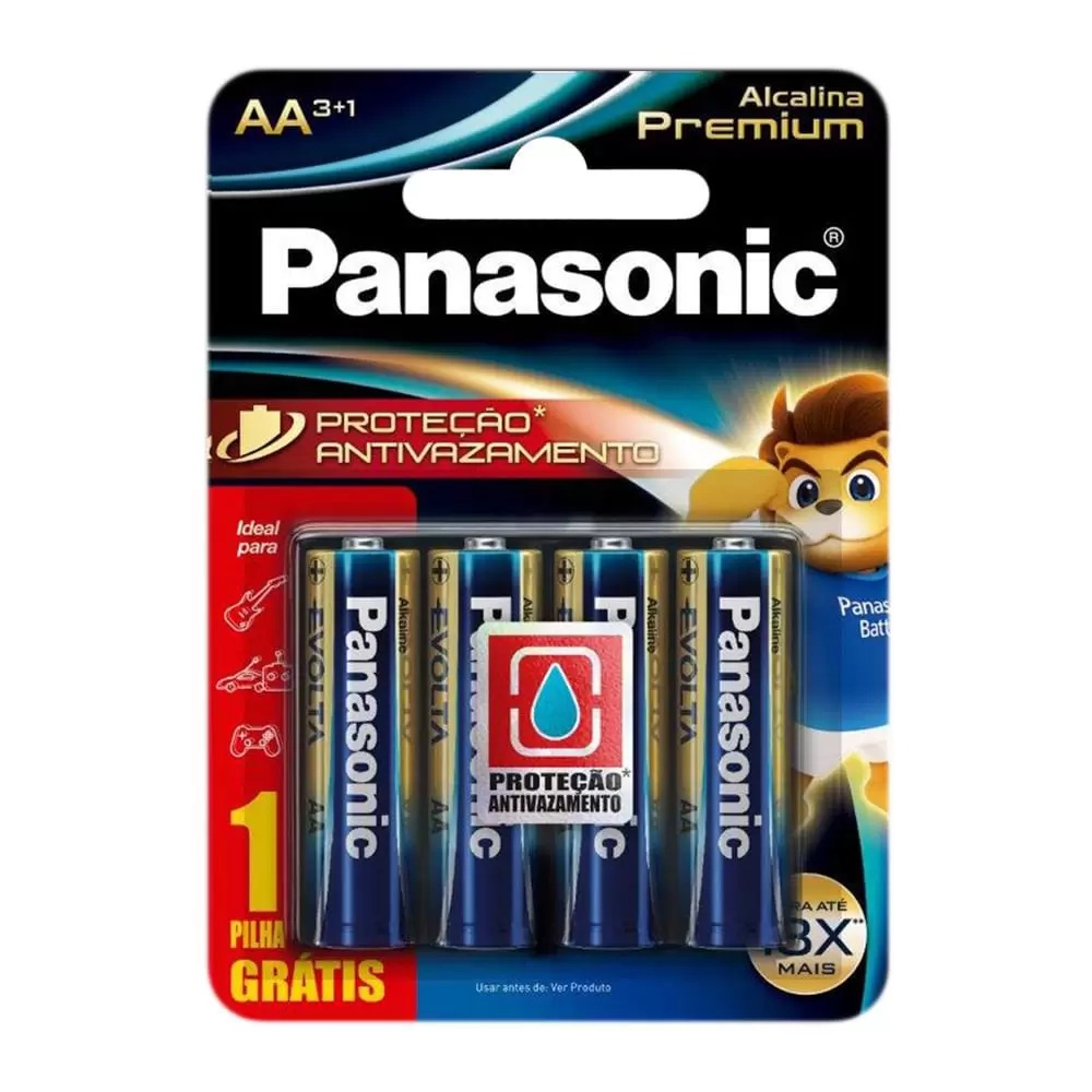 4 Pilha Aa Panasonic Alcalina Premium Leve 4 Pague 3 Pilhas