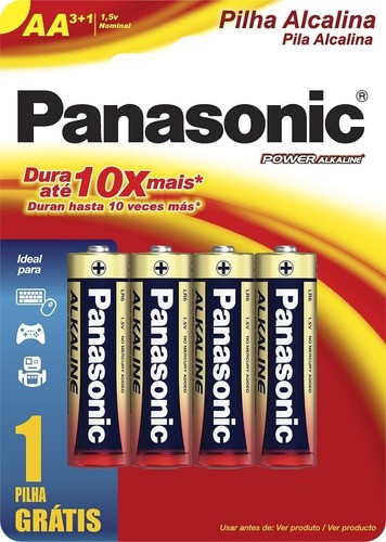 Pilha Aa Alcalina Panasonic Leve 8 Pague 6 Pilhas Kit