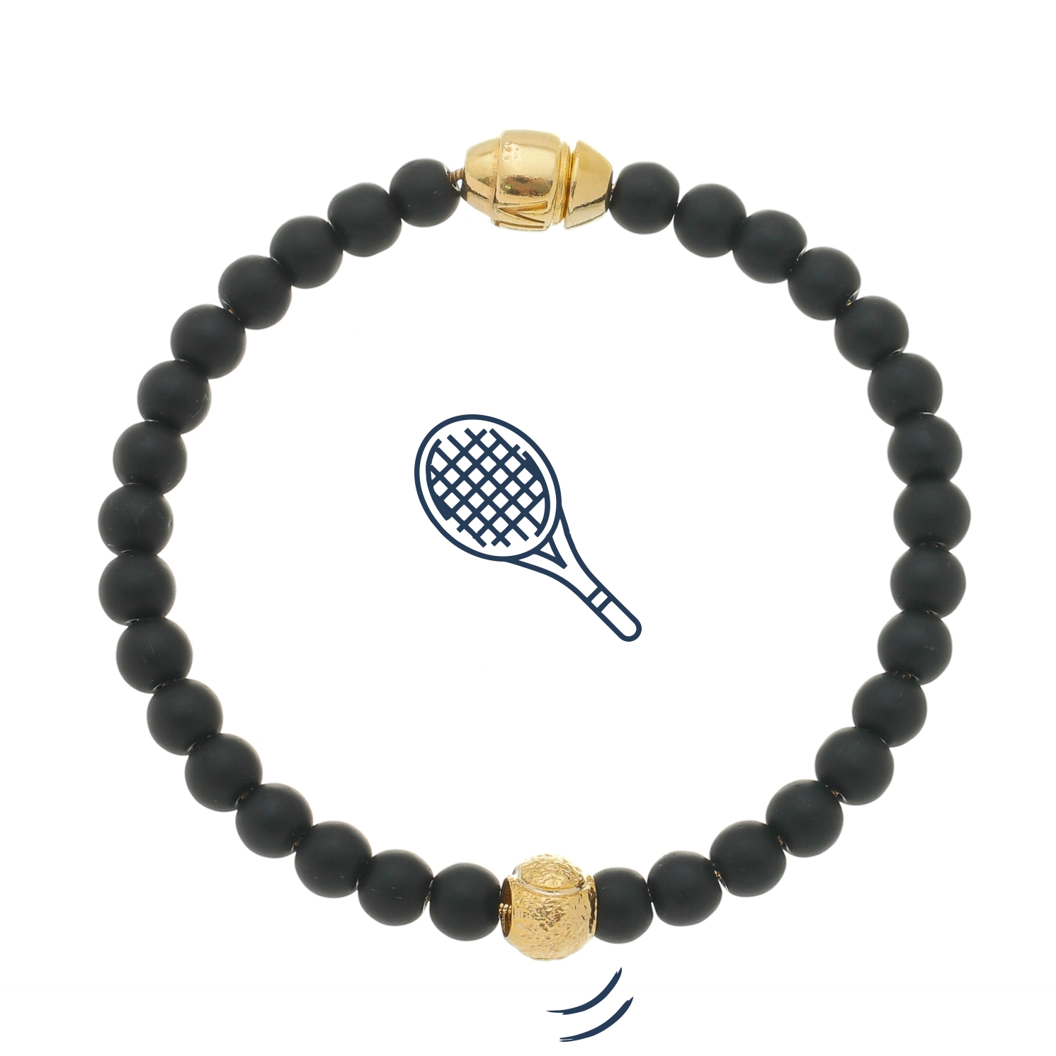 Pulseira Charm Bolinha de Tennis Revestida em Ouro