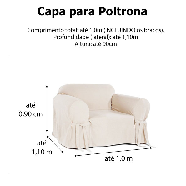Capa p/ Sofá de 1 Lug BRANCO em Piquet