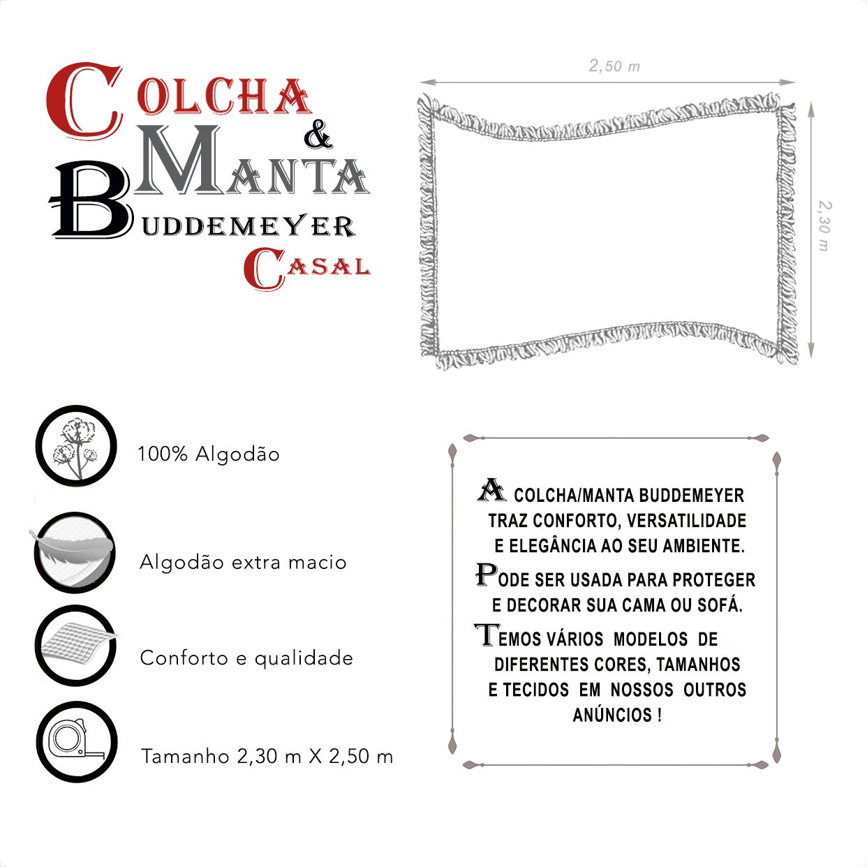 Manta e Colcha Buddemeyer Casal (2,30m x 2,50m)