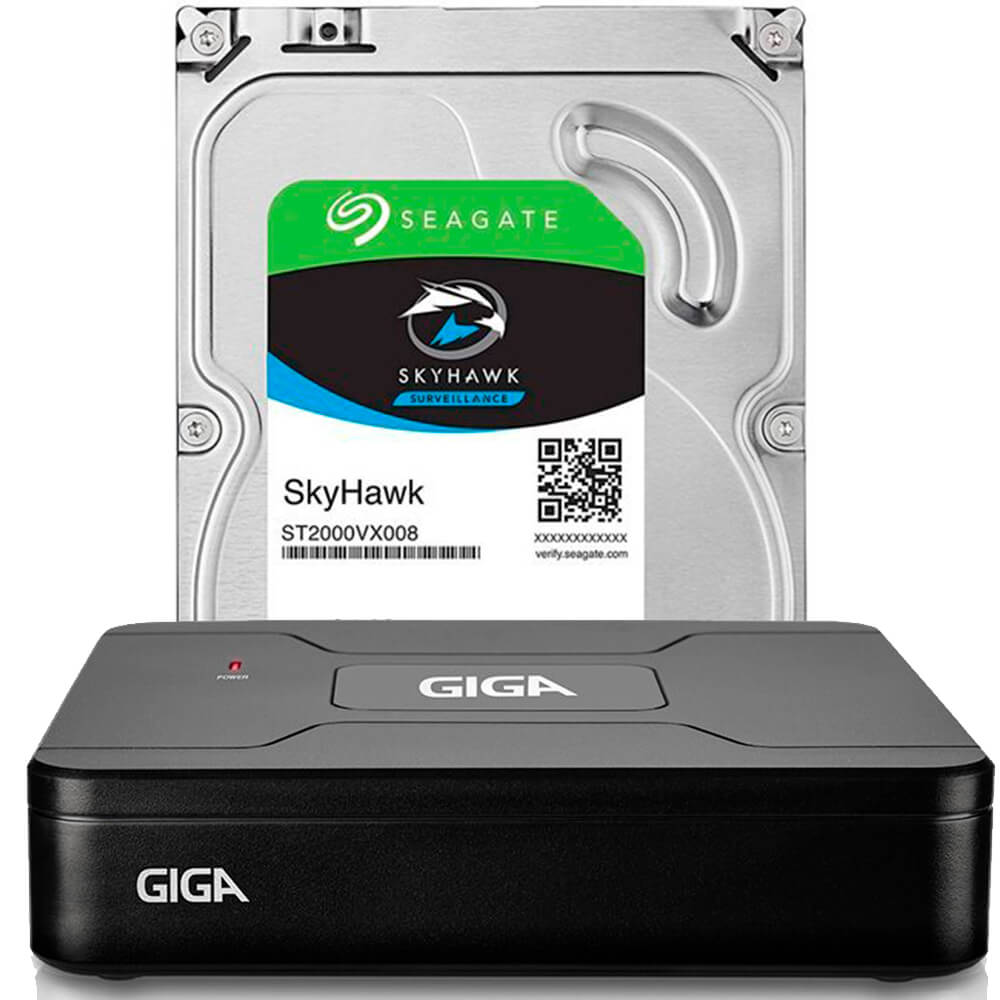 DVR 4 canais Giga Security Open HD Lite 720P + HD de 1TB - GS0084