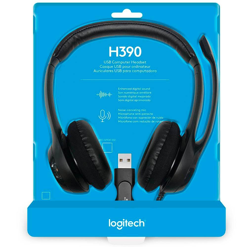 Fone de Ouvido Headset Stereo H390 USB 2.0 - Logitech
