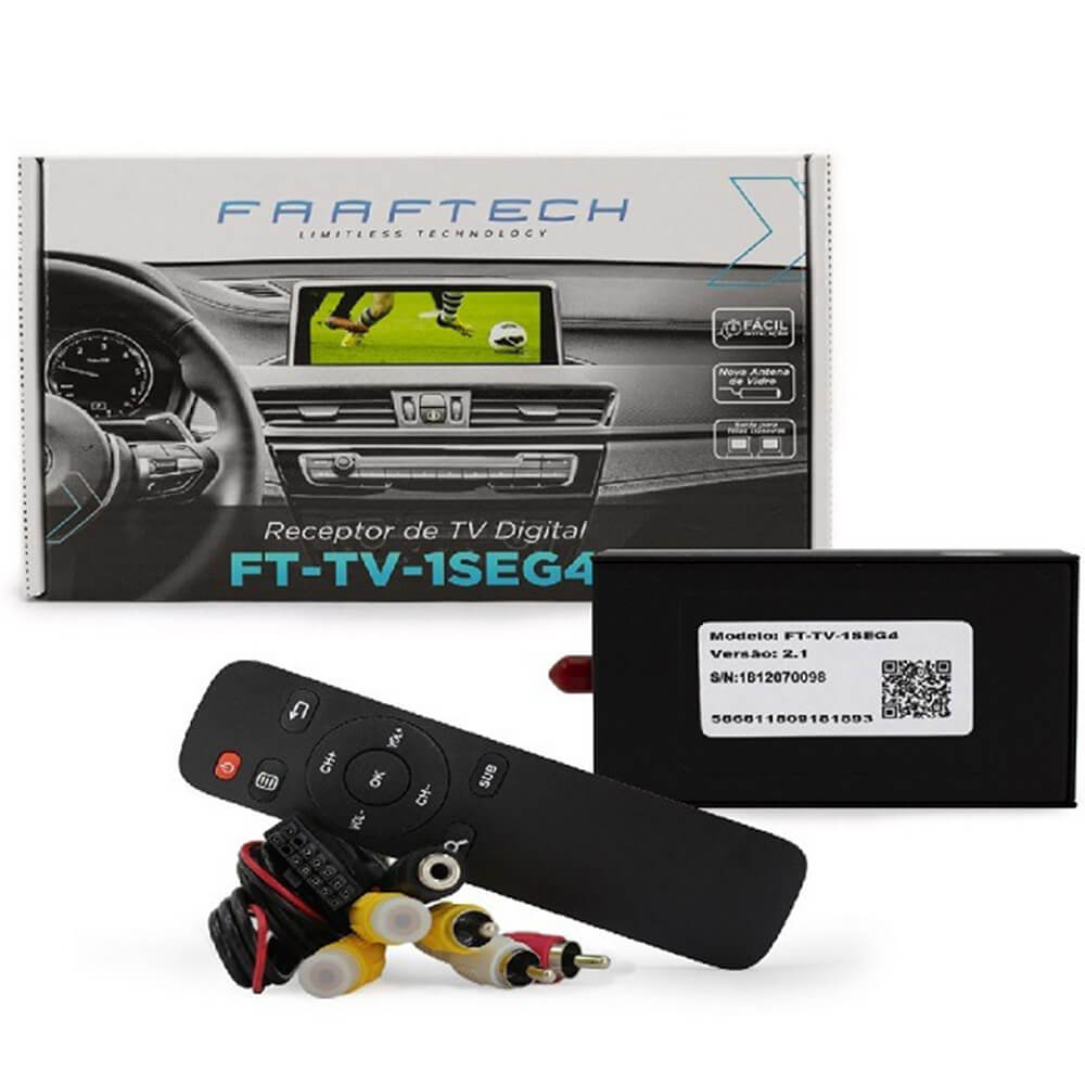 Kit Interface de vídeo FT-VF-UC2 + Sintonizador TV 1 Seg + Espelhamento Smart Mirror II para Jeep Compass