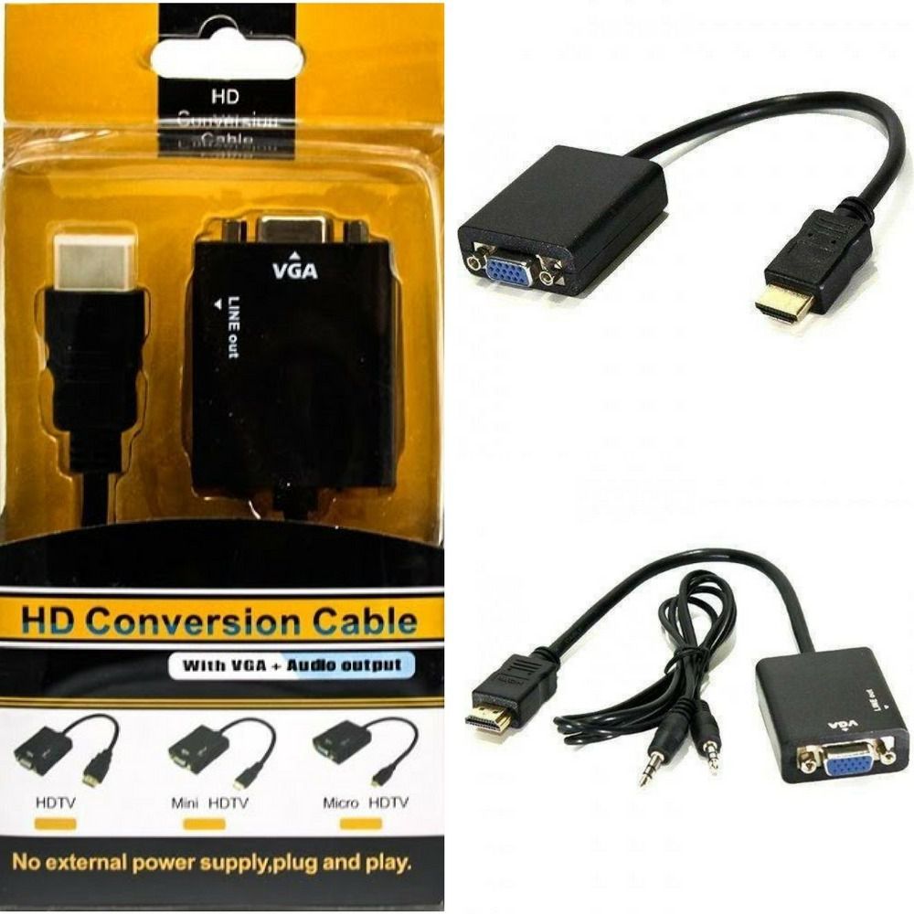 ADAPTADOR HDMI PARA VGA CC/AUDIO - 25 CM