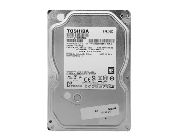Disco Rígido Toshiba 500gb 7200RPM Sata 3.5" Dt01aca050