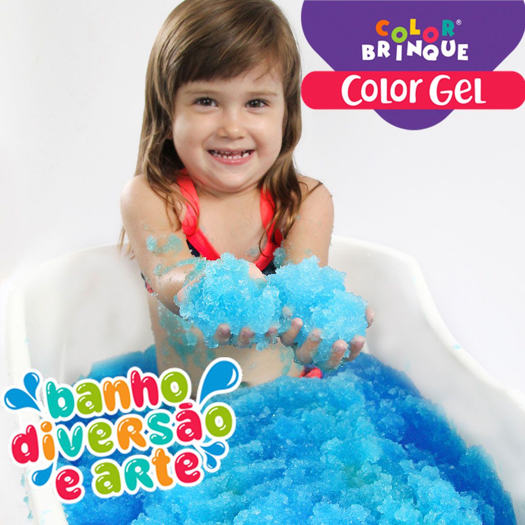 Color Gel - VERMELHO - Transforma a água da banheira em Gel para brincar
