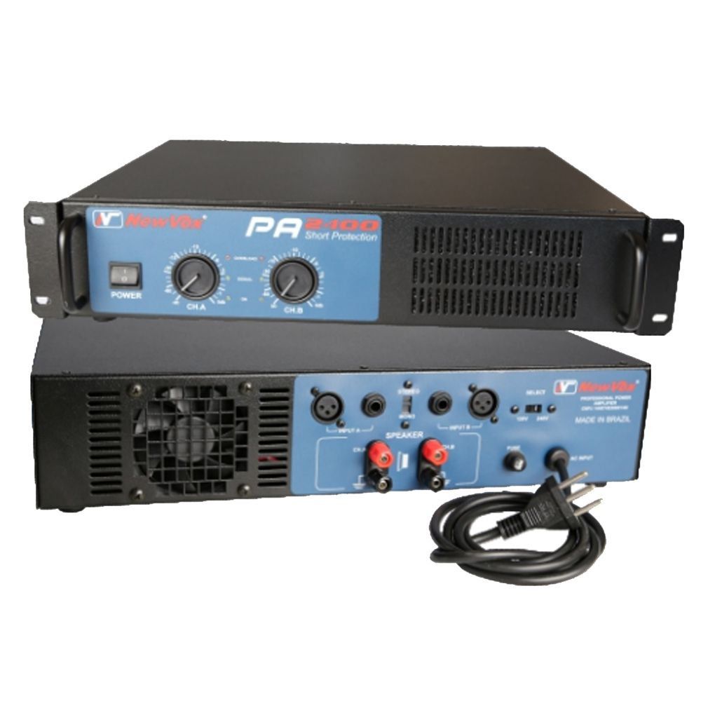 Amplificador de Potência SomPlus 2 Canais 1200W 4/8 Ohms SPPA2400