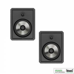 Kit Amplificador de Parede Bluetooth EASY WALL + 2 Caixas Acústicas de Embutir LR6-PASS BL Loud