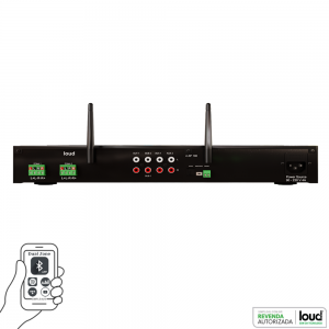 Kit Som Ambiente Amplificador Bluetooth 2 Zonas 4AP 100 + 4 Caixas de Embutir SQ6-120 BL Loud