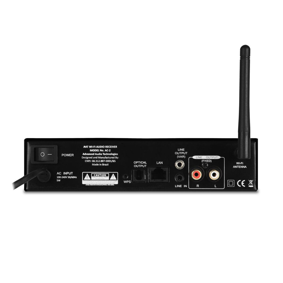 Receptor Áudio Streaming Multimídia WI-FI AudioCast AC-2 AAT