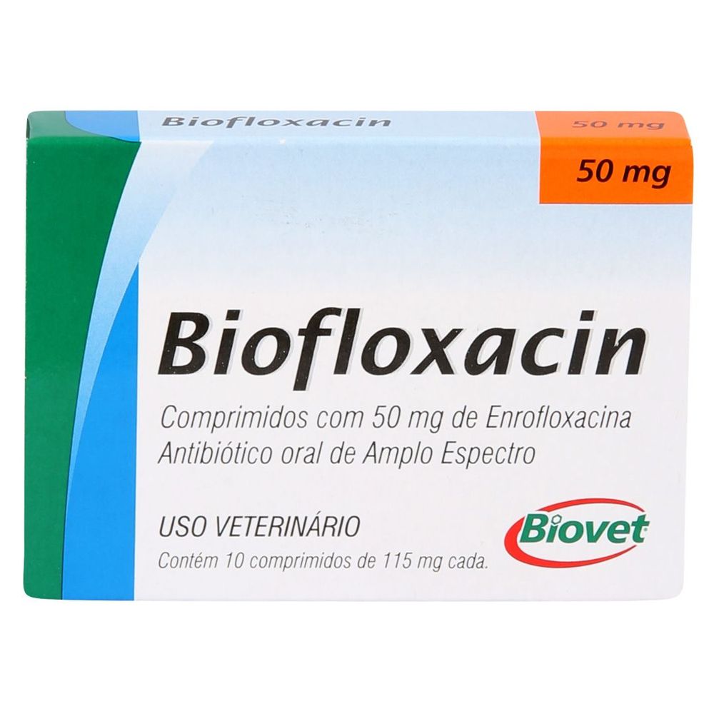 Biofloxacin Biovet 50mg com 10 Comprimidos