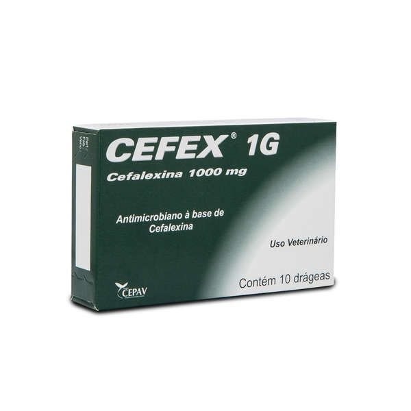 Cefex 1g Cefalexina - 10 drágeas