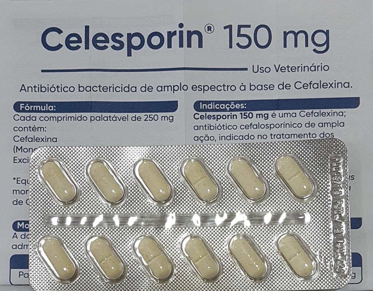 Celesporin 150 mg Ourofino - Blíster com 12 comprimidos