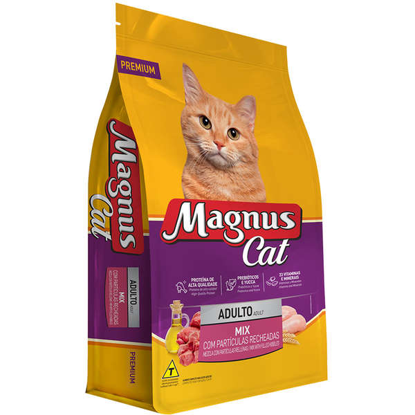 Ração Magnus Cat Adultos Mix Com Partículas Recheadas 25kg