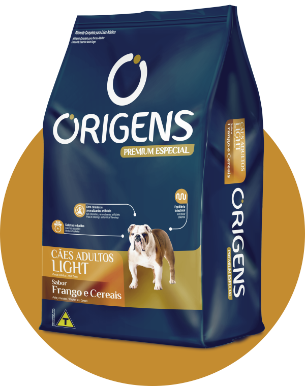 Ração Origens Premium Especial Frango e Cereais Cães Adultos Light 1 Kg