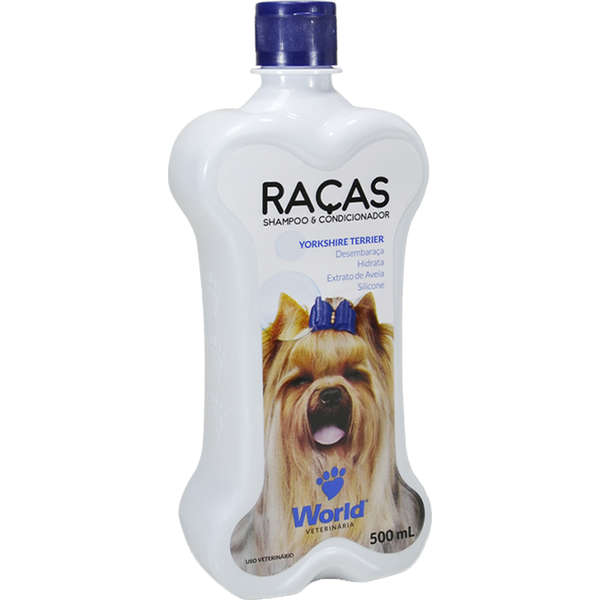 Shampoo e Condicionador World Veterinária Raças para Yorkshire Terrier 500ml