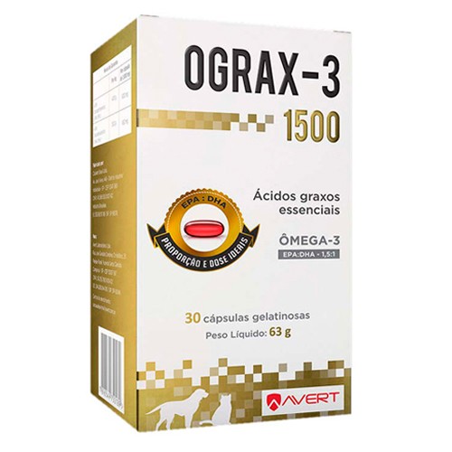 Suplemento Avert Ograx-3 Com Ômega-3 De 1500mg - 30 Cápsulas