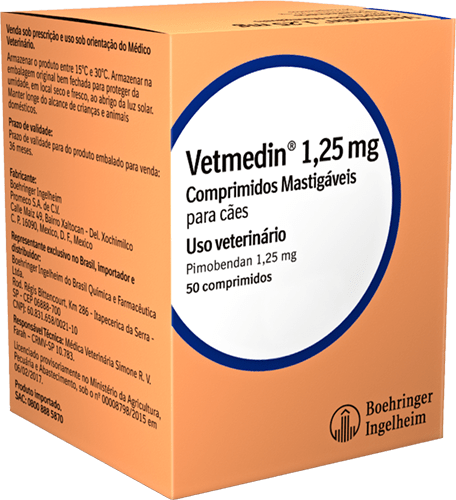Vetmedin 1,25mg 50 Comprimidos Mastigáveis para Cães - Boehringer Ingelheim