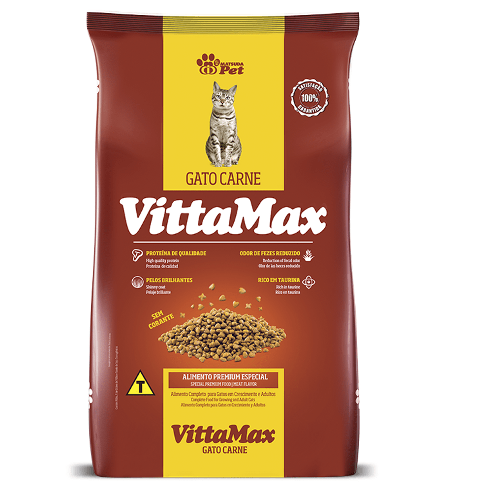 Ração VittaMax para Gatos sabor Carne 1Kg