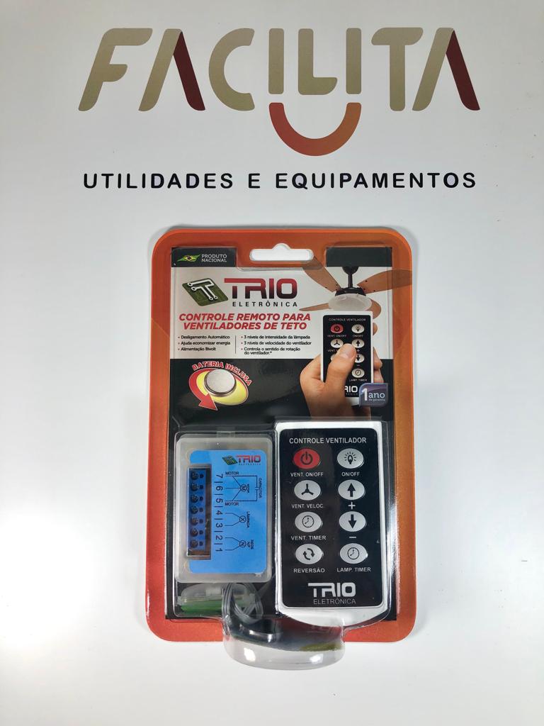 Ventilador de Teto Office Tech Dourado/Pr 220V+Controle Rem.