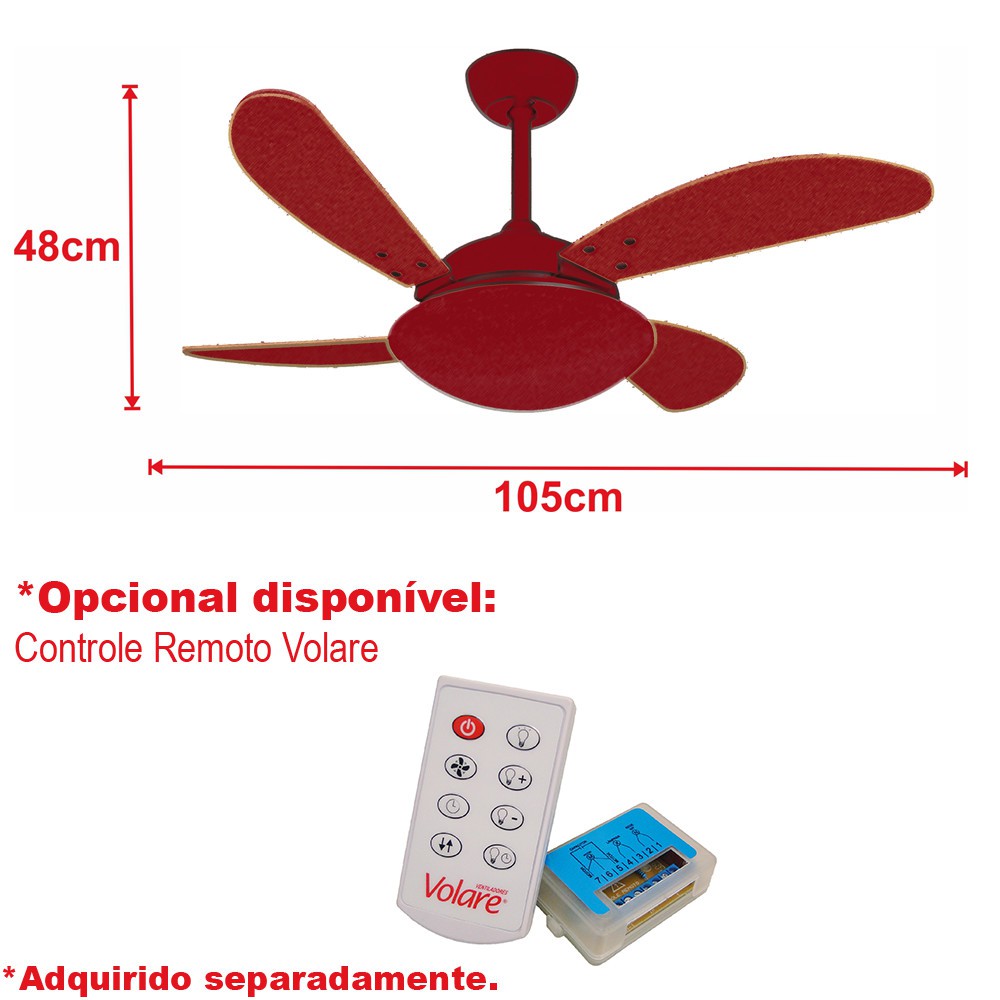 Ventilador de Teto VD42 Fly Dourado/Tb 220V+Controle Remoto