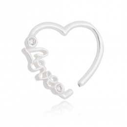 Piercing clips coração love Prata 925