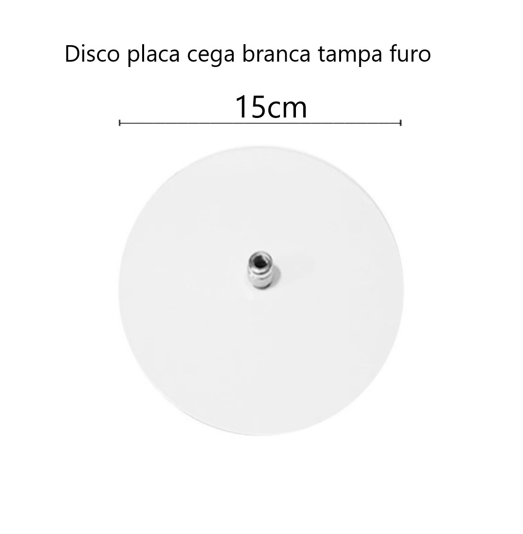 Disco Placa Cega Branca 15cm Tampa Furo Caixinha de Luz
