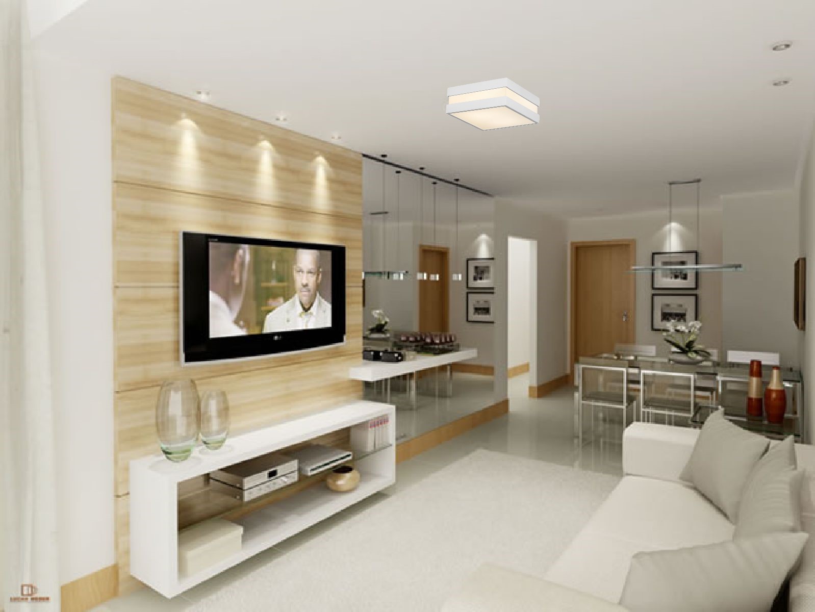 Plafon Moderno Modular 35cm Branco Para Sala Mesa Cozinha Quarto Escritório