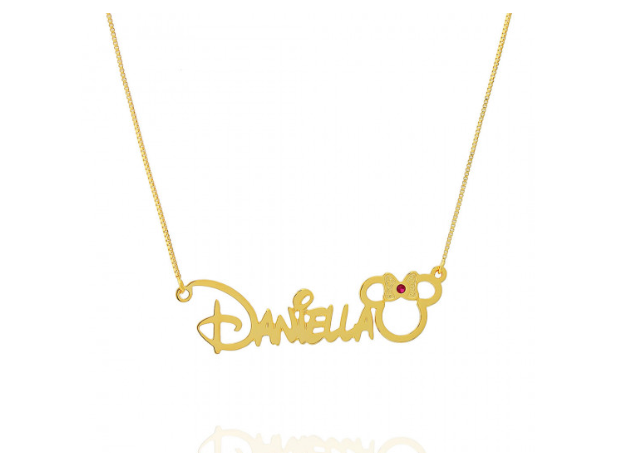 Colar Personalizado Nome Disney (Mickey ou Minnie)