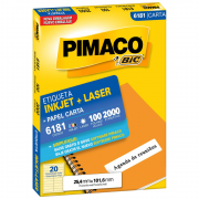 Etiqueta Pimaco 6181 Ink-Jet/Laser 25,4x101,6mm 2000un