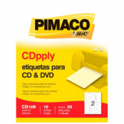 Etiqueta Pimaco CD10B CDPPLY CD/DVD 115mm 20un