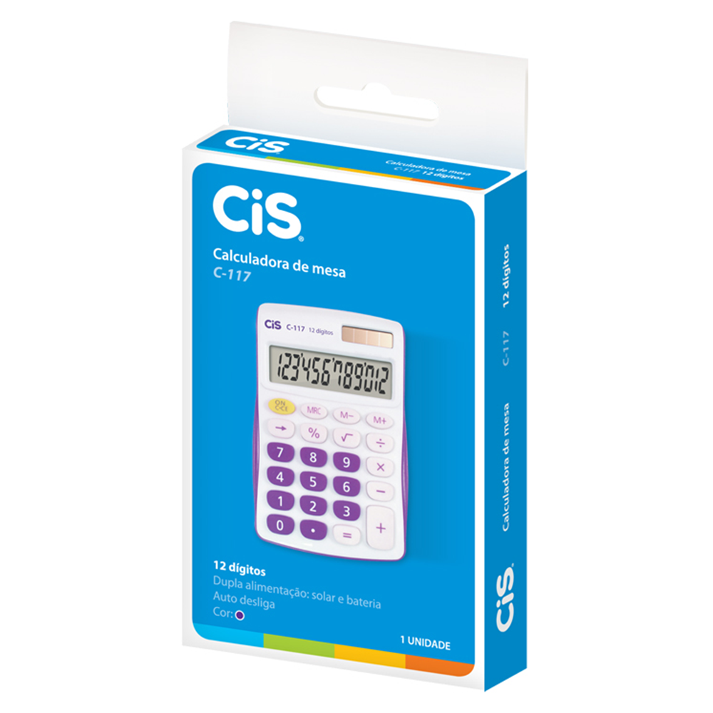 Calculadora de Mesa CIS 12 Dígitos C-117 Lilás