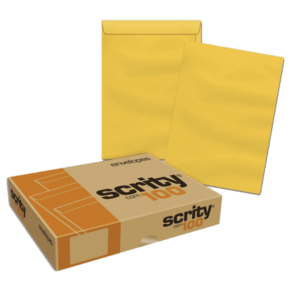 Envelope Saco Scrity 250x353mm Ouro 80g 100un SKO335