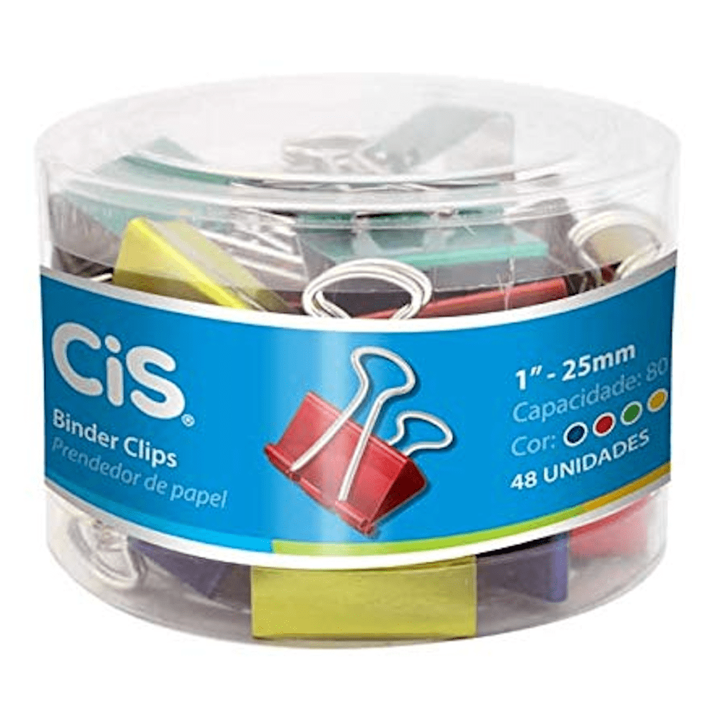 Prendedor Papel CIS 25mm 48un Colorido