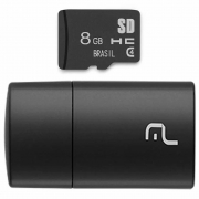 Pen Drive Multilaser MC161 2 Em 1 Cartão Micro SD Leitor USB 8GB