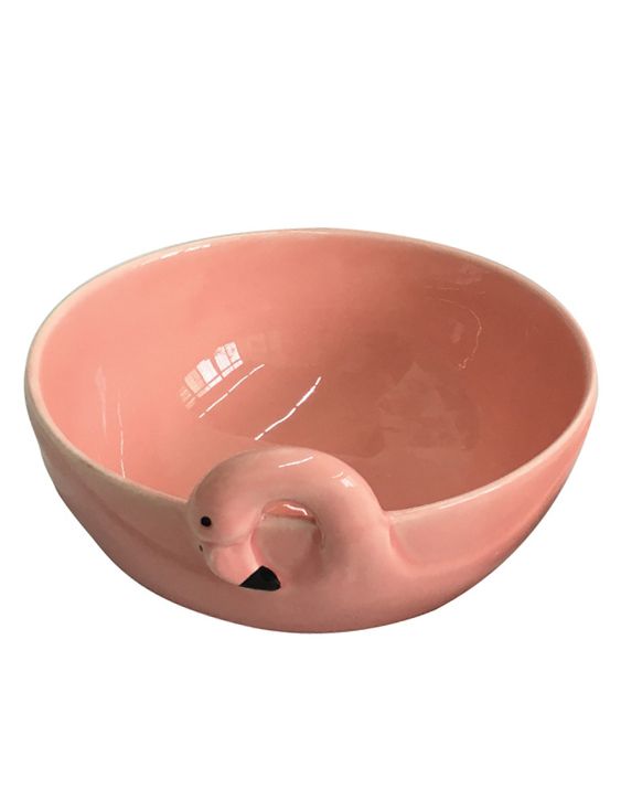 Conjunto Bowl de Cerâmica Flamingo Rosa Claro 2 Unidades