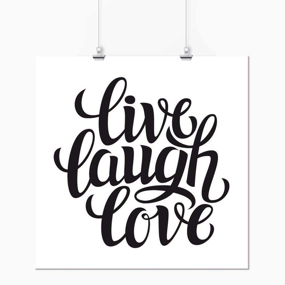 Pôster - Live Laugh Love Preto e Branco