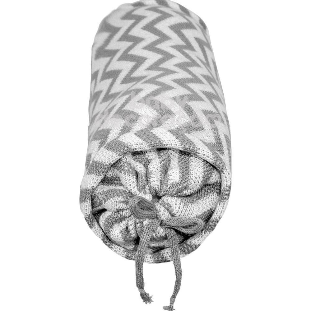 Rolinho Avulso para Mini Berço ou Berço Tricot  Sebastian Cinza com Branco (40 cm x 13 cm)
