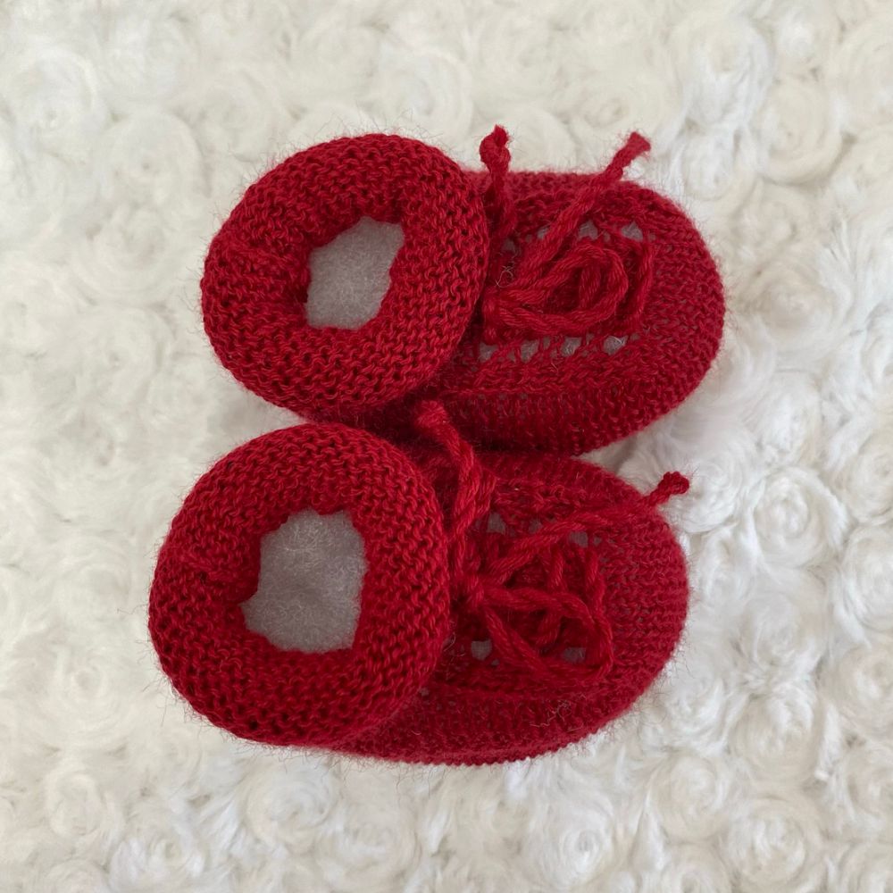 Sapatinho Tricot para Bebê Basic Vermelho
