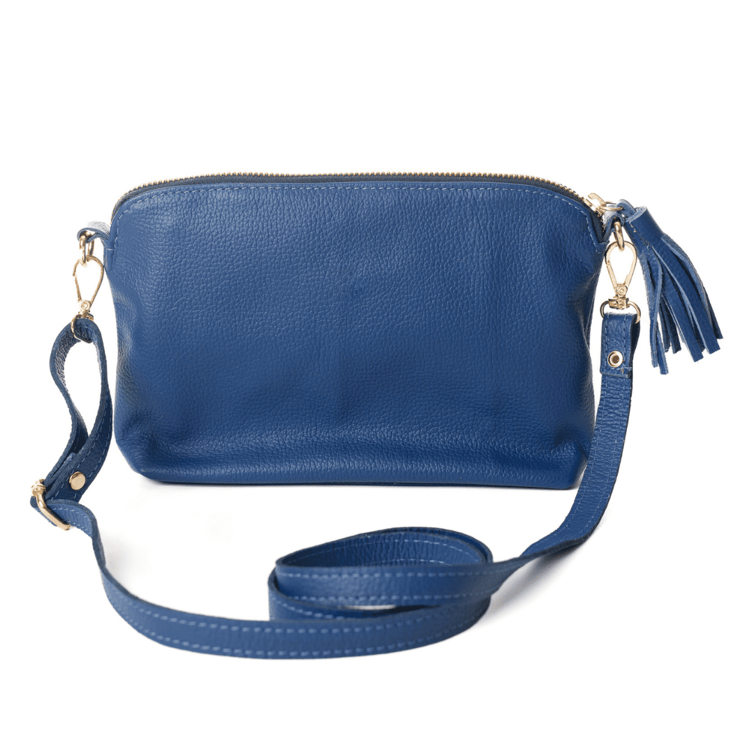 Bolsa de Couro Pequena Gabi Bag Azul