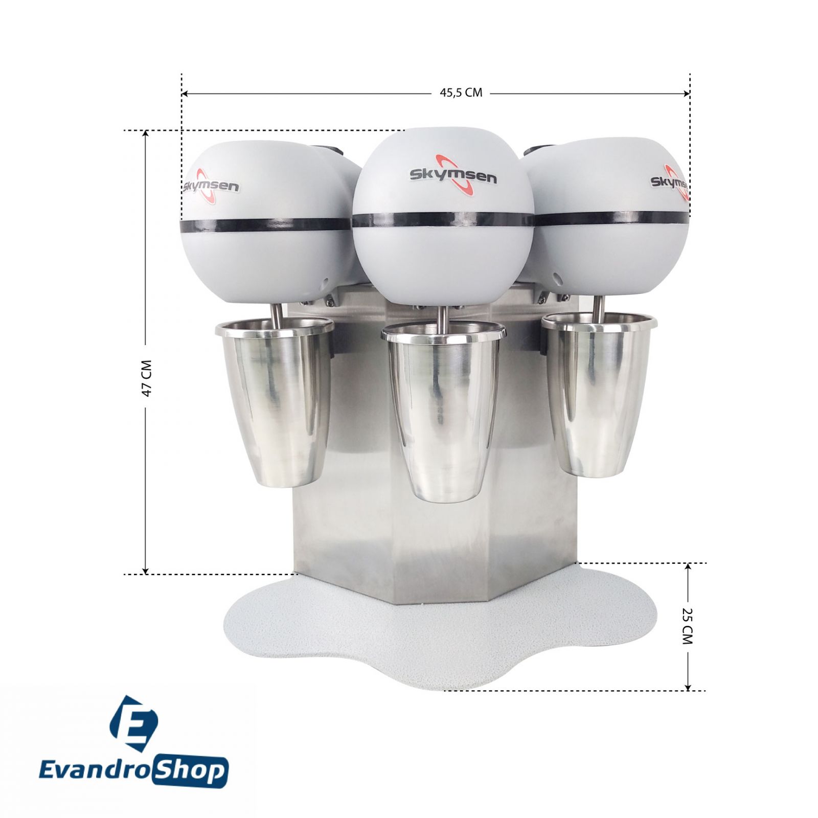 Batedor De Milk Shake 3 Copo Inox 450ml 500W BMS-3-N 220V- SKYMSEN #2