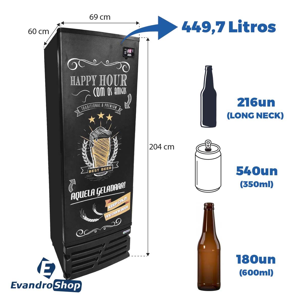 Cervejeira 449,7 Litros Porta Cega Happy Hour 220V CCV315 - Imbera #2