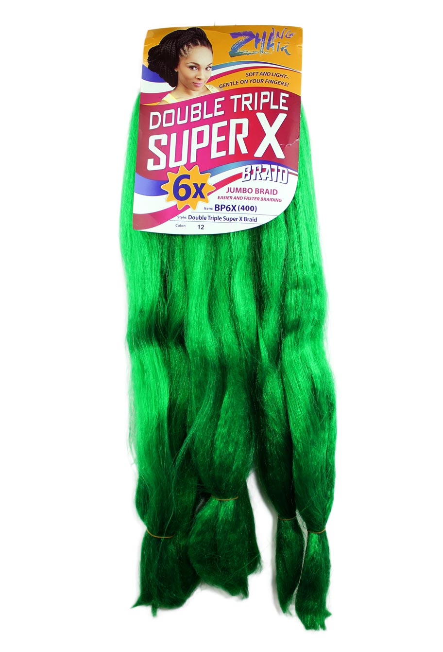 Cabelo Sintético - Zhang hair jumbo - Super X (400g) Cores:Verde (12)