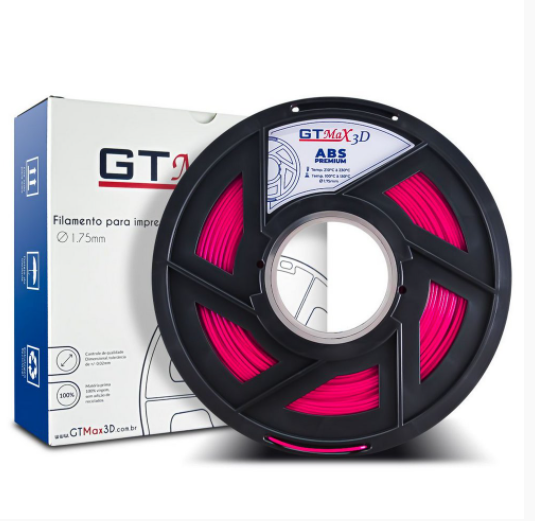 Filamento ABS - Rosa - Premium - GTMax 3D - 1.75mm - 1KG