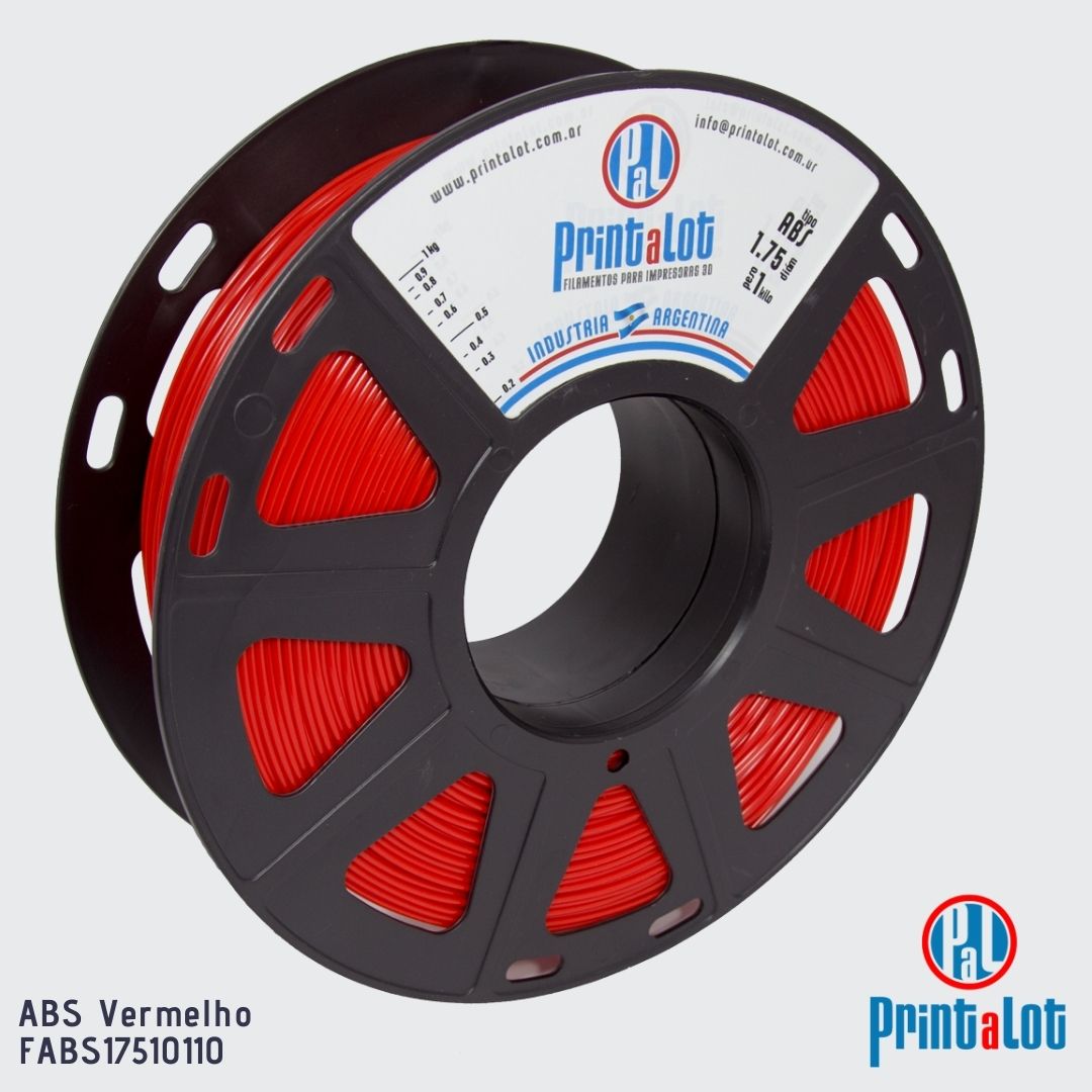 Filamento ABS - Vermelho - PrintaLot - 1.75mm - 1KG