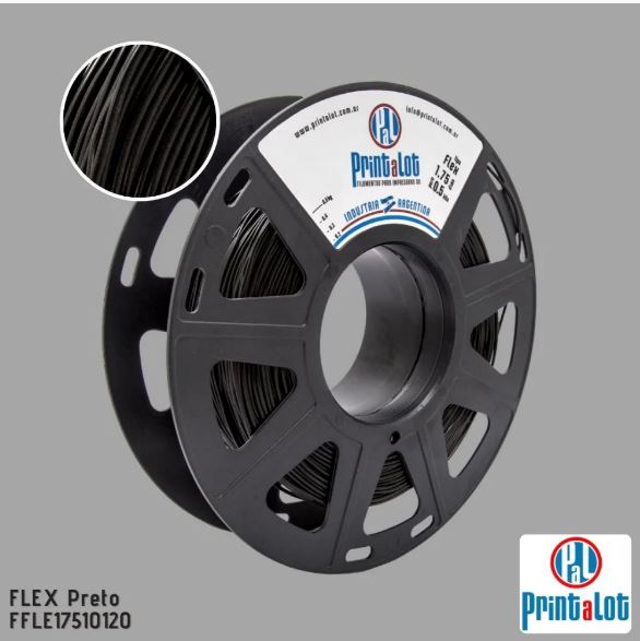 Filamento Flex - Preto -  PrintaLot - 1.75mm - 1KG