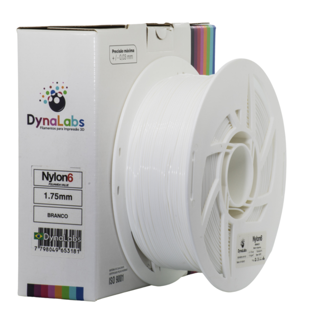 Filamento Nylon 6 - Branco - DynaLabs - 1.75mm - 1kg