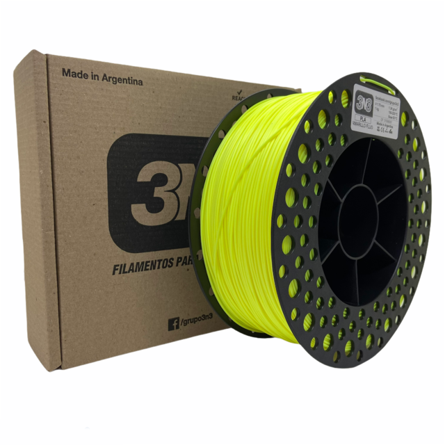 Filamento PLA - Amarelo Fluo - 3N3 - 1.75mm - 1kg